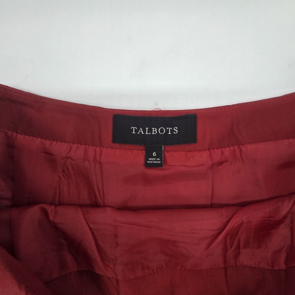 Talbots Pleated A-Line Knee Length Skirt Women's 6 Red - Picture 5 of 7